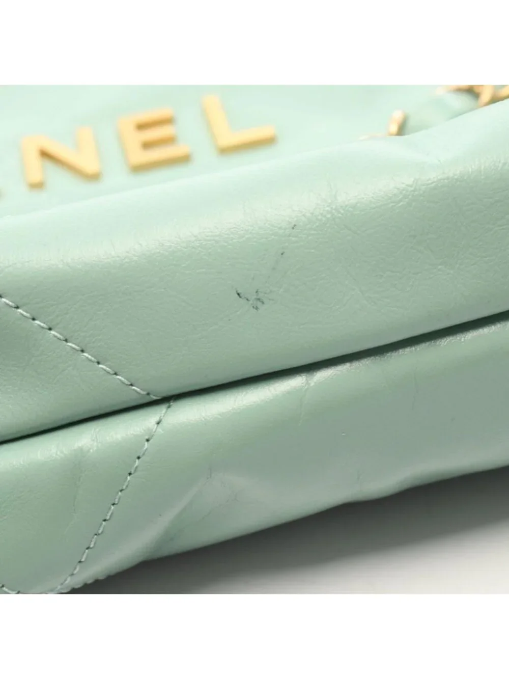 Chanel Shoulder Bag Quilted 22 Small Mint Green Lambskin 22 Chain